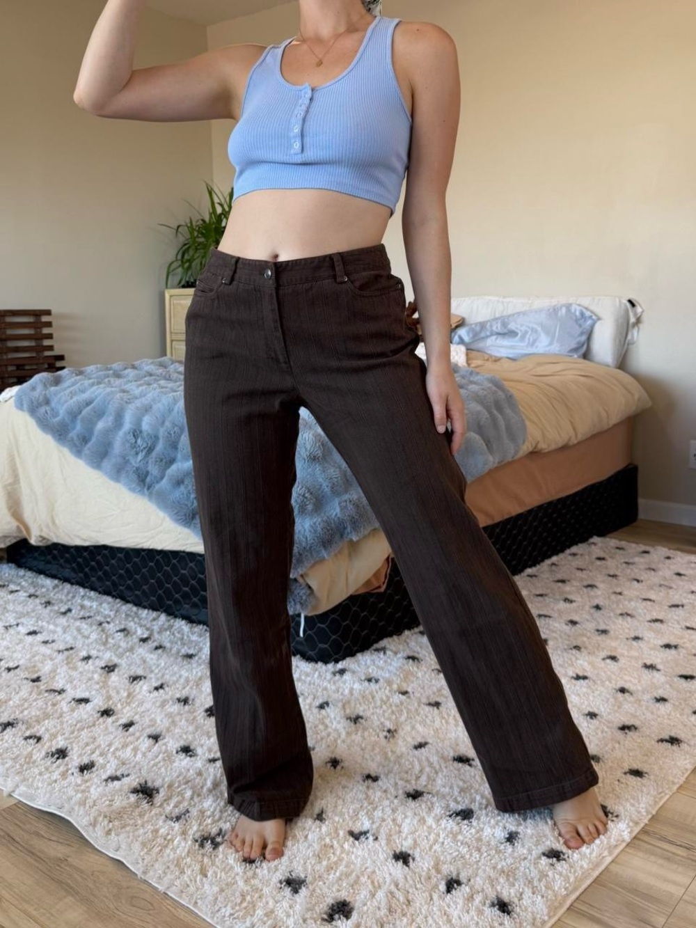 Rafaella Brown Stripe Pants